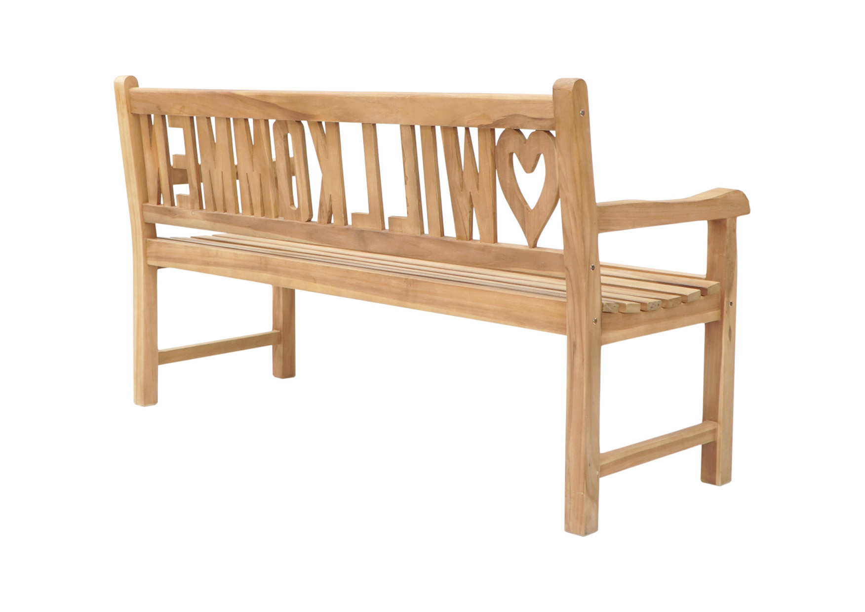 Gartenbank ♥WILLKOMMEN | Teakholz | 150 cm 