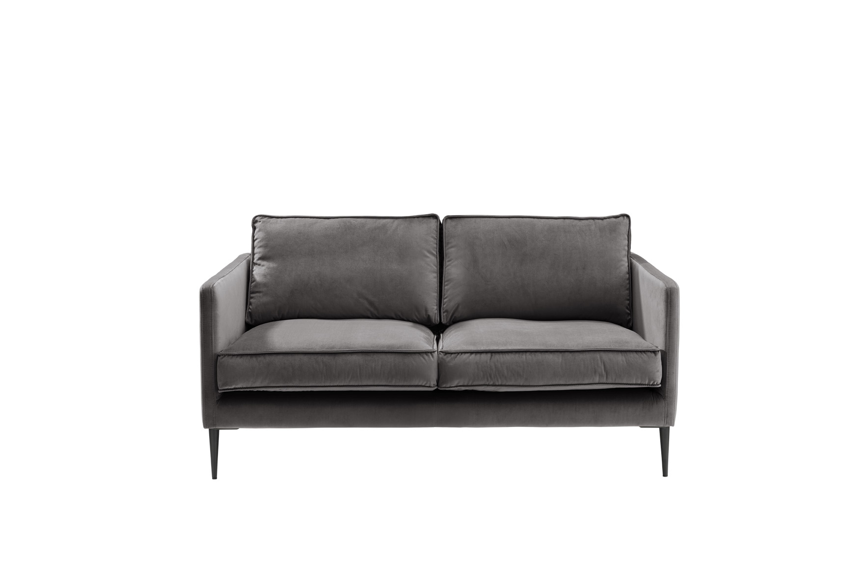 Sofa 2-sitzig FRITZ in Samt-Velours anthrazit, ca. 150 cm breit