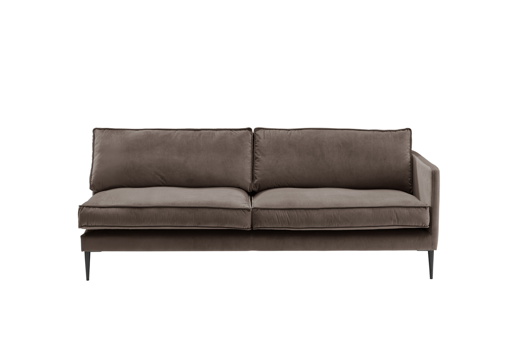 Sofa 3-sitzig mit Armlehne rechts FRITZ in Samt-Velours sanftbraun, ca. 203 cm breit