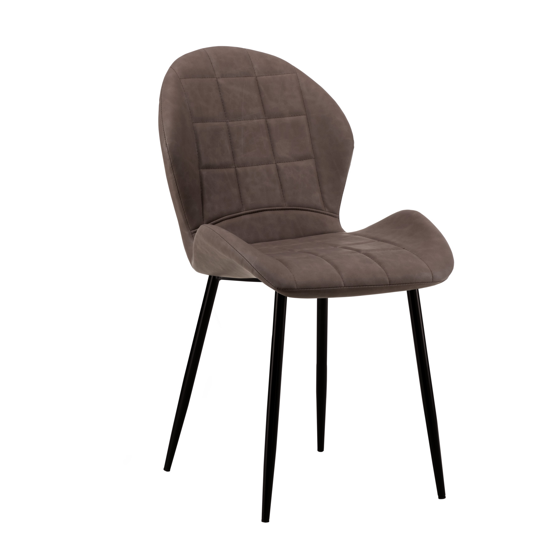 Design-Stuhl M2H-WAVE | Bezug PU Kunstleder dark brown | Beine Metalll schwarz pulverbeschichtet