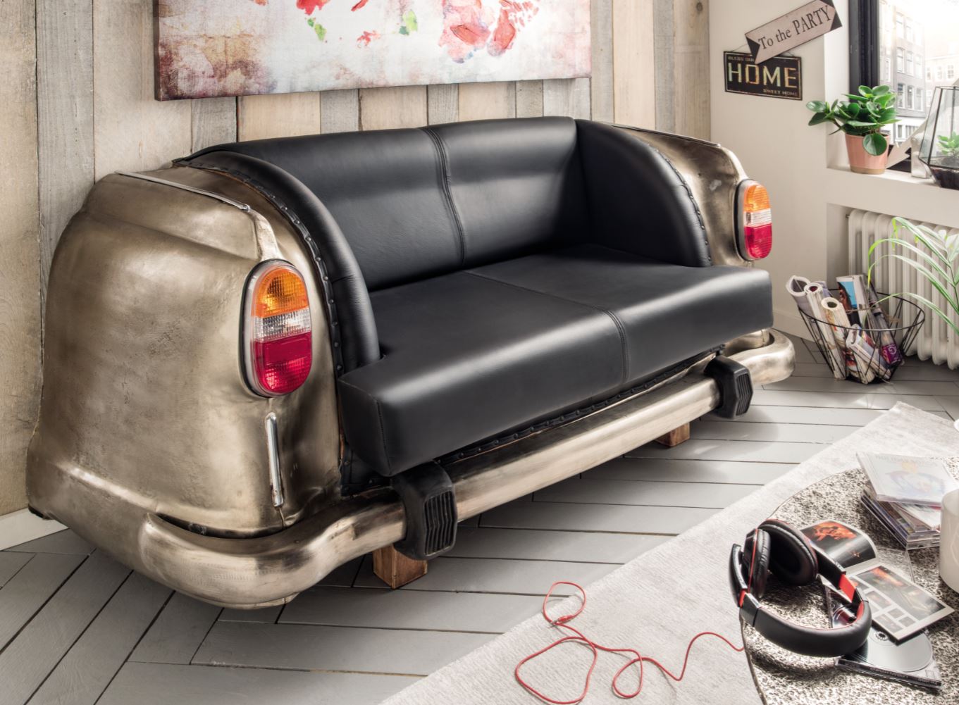 Autosofa AMBASSADOR | 2-Sitzer Heck silber | 158 cm breit