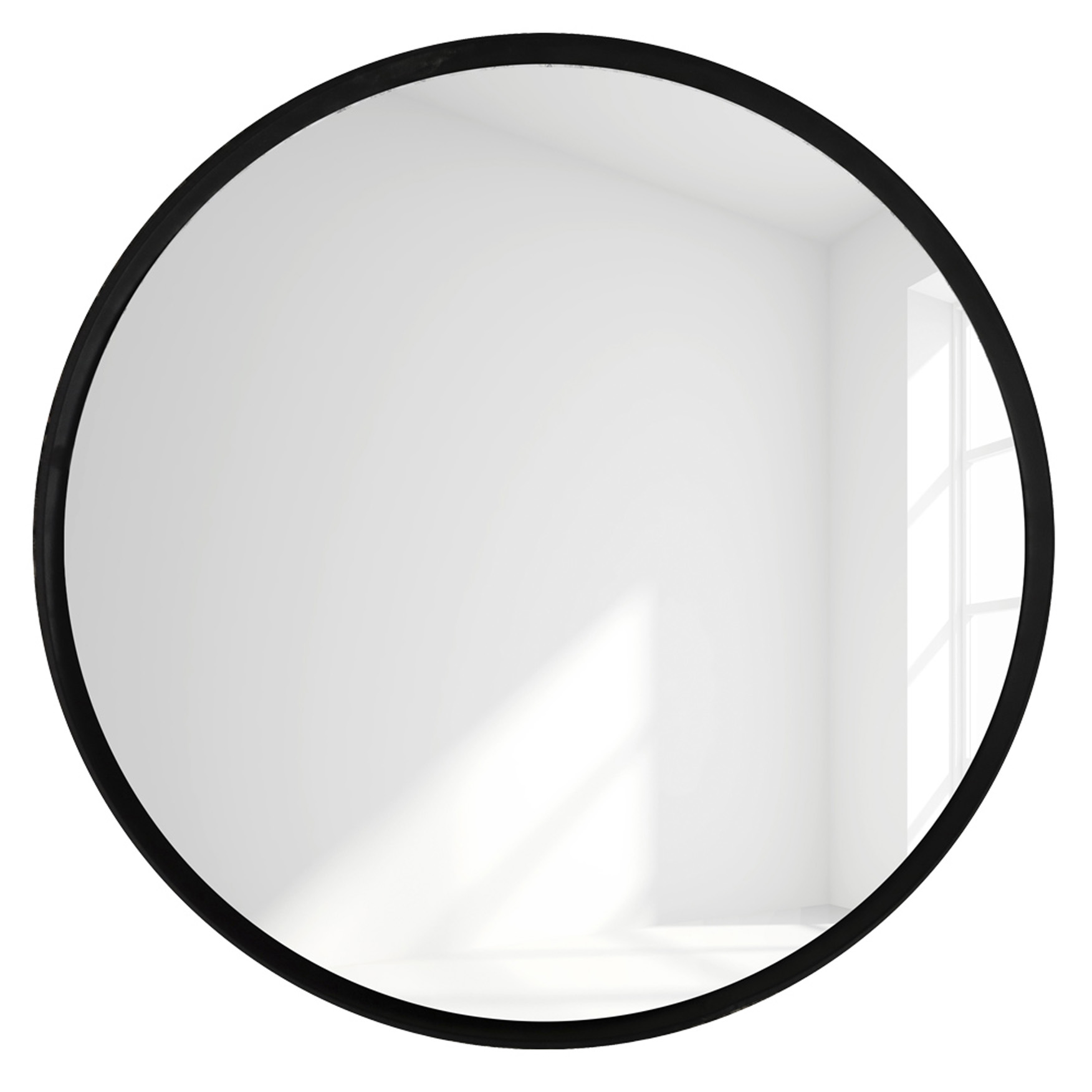 Spiegel ROUND M | Stahl matt schwarz 3 mm | rund ca. 60 cm