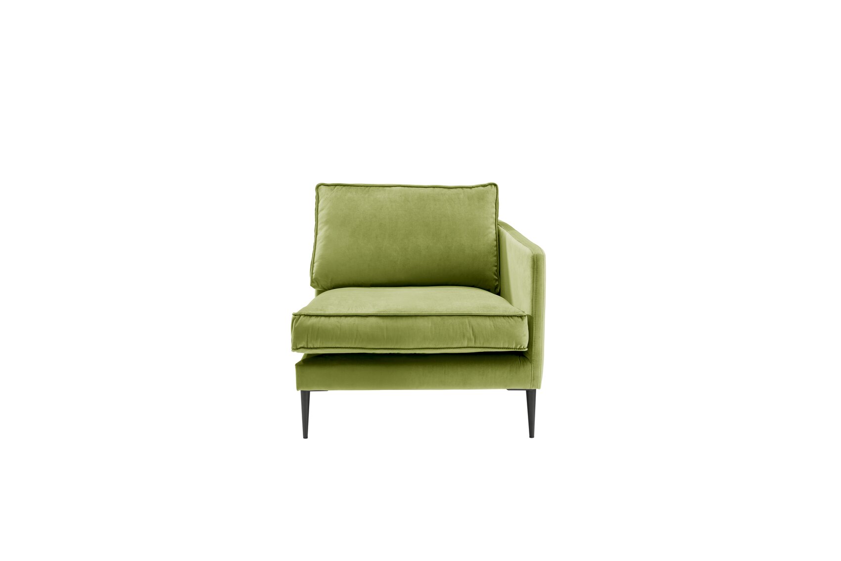Sofa 1,5-sitzig mit Armlehne rechts FRITZ in Samt-Velours huntergrün, ca. 89 cm breit