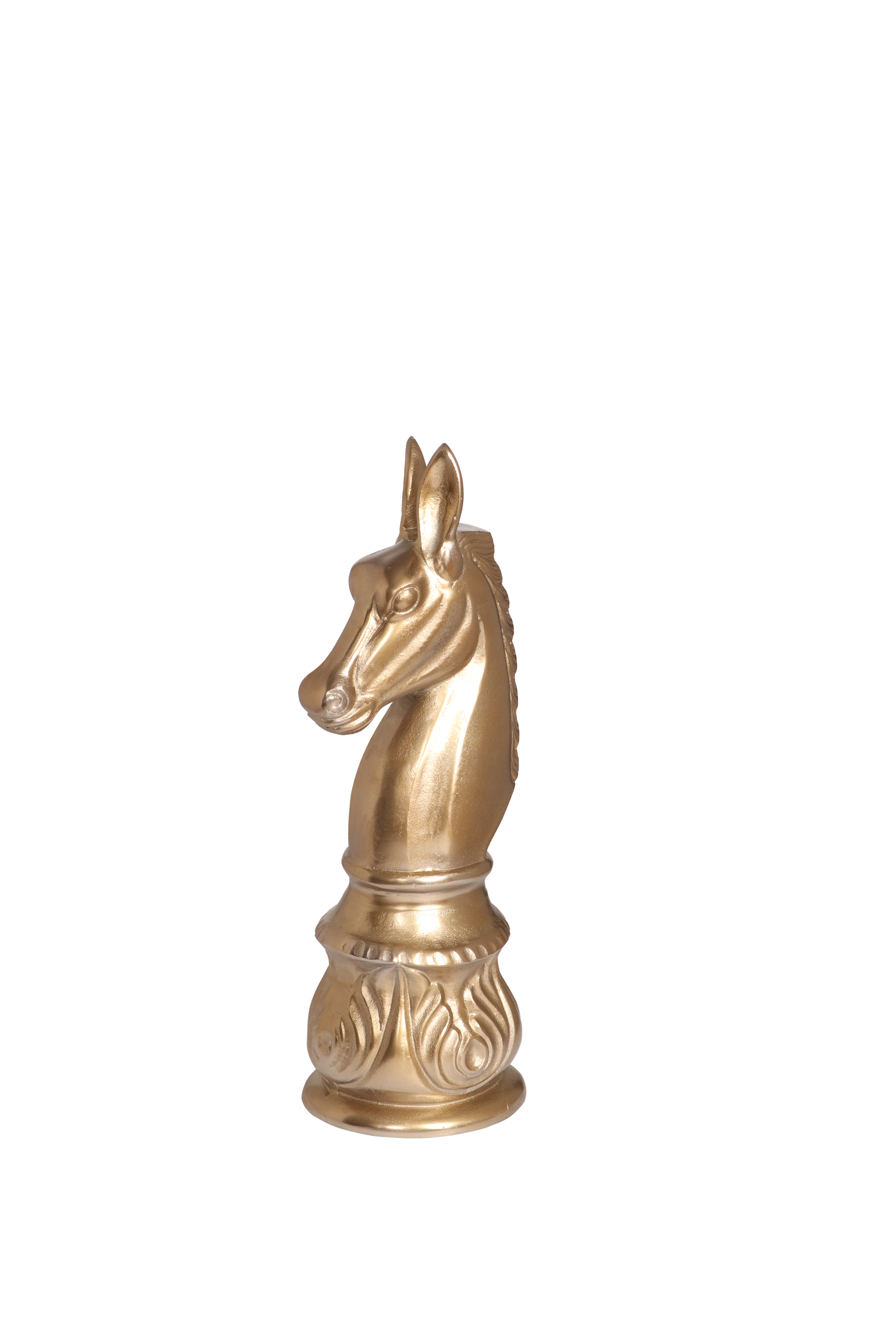 Deko-Pferd HORSE als Skulptur für Pferdliebhaber | Höhe 59 cm | Metall vintage antik-gold