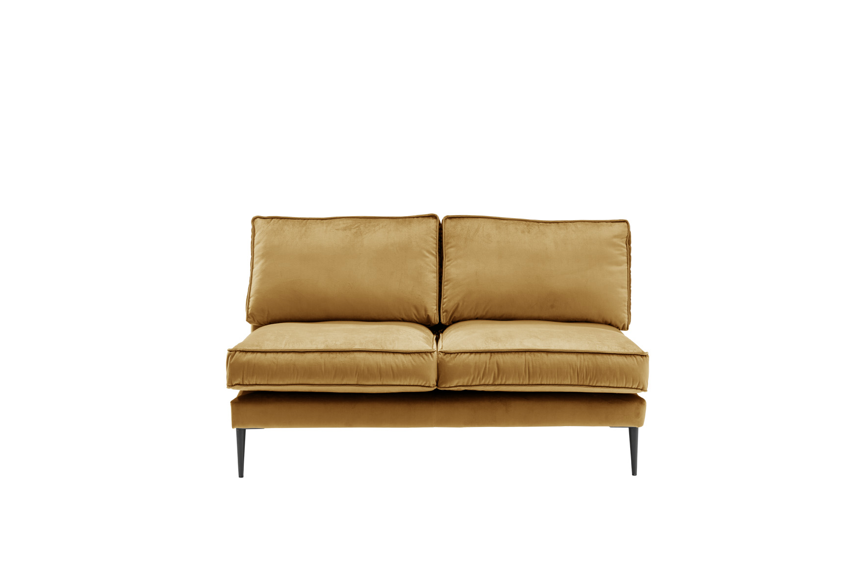 Sofa 2-sitzig ohne Armlehnen FRITZ in Samt-Velours goldgelb, ca. 136 cm breit