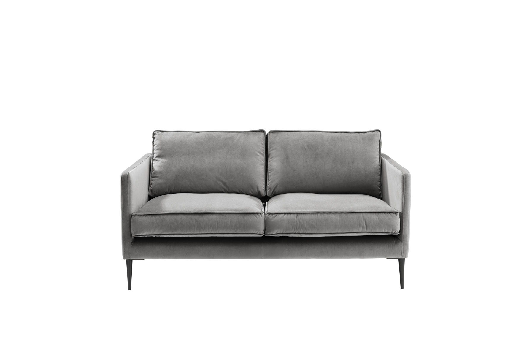 Sofa 2-sitzig FRITZ in Samt-Velours silbergrau, ca. 150 cm breit
