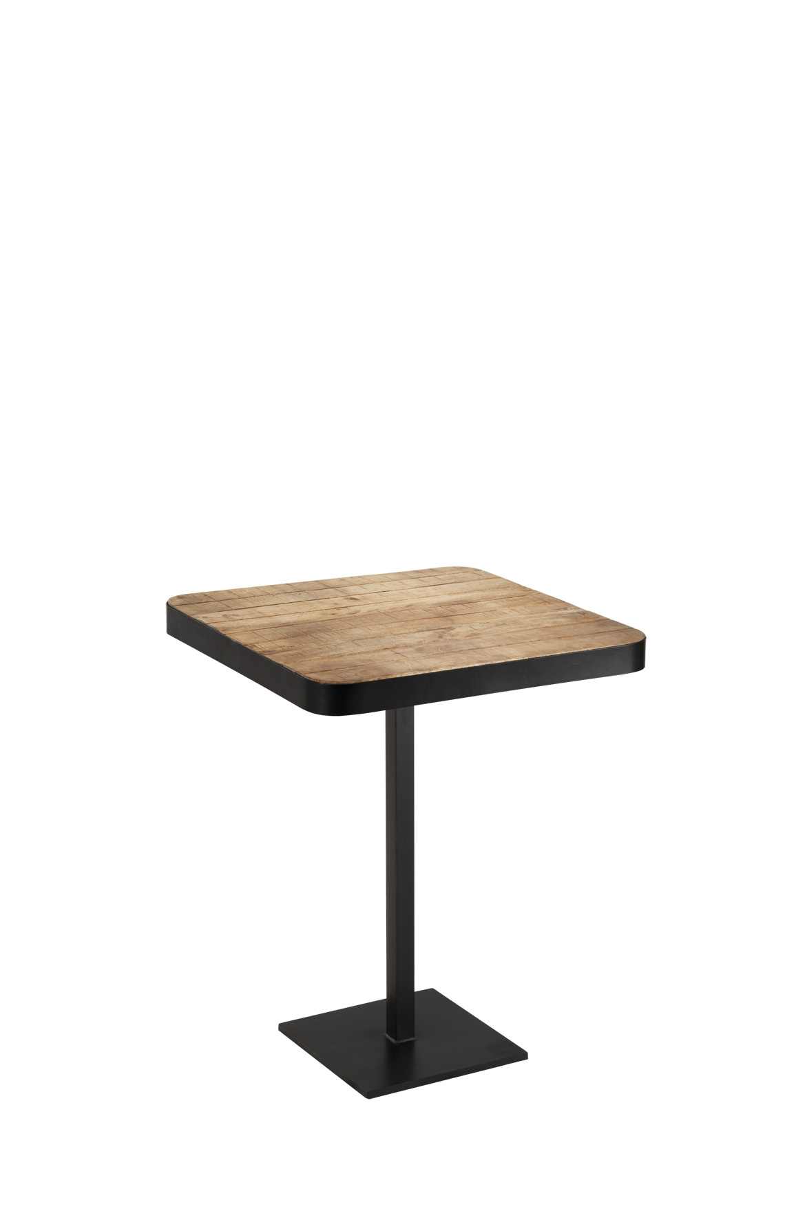 Bistro-Esstisch VIGO | Tischplatte: Mangoholz / Gestell: Metall schwarz | B/H/T: 60 x 74 x 60 cm
