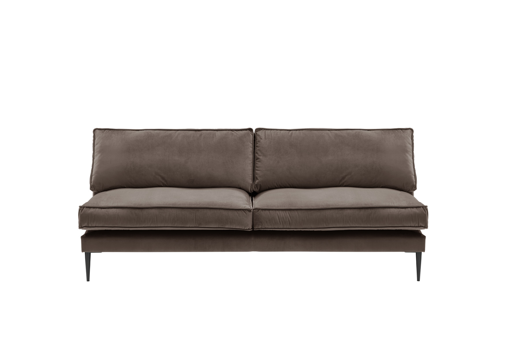 Sofa 3-sitzig ohne Armlehnen FRITZ in Samt-Velours sanftbraun, ca. 196 cm breit