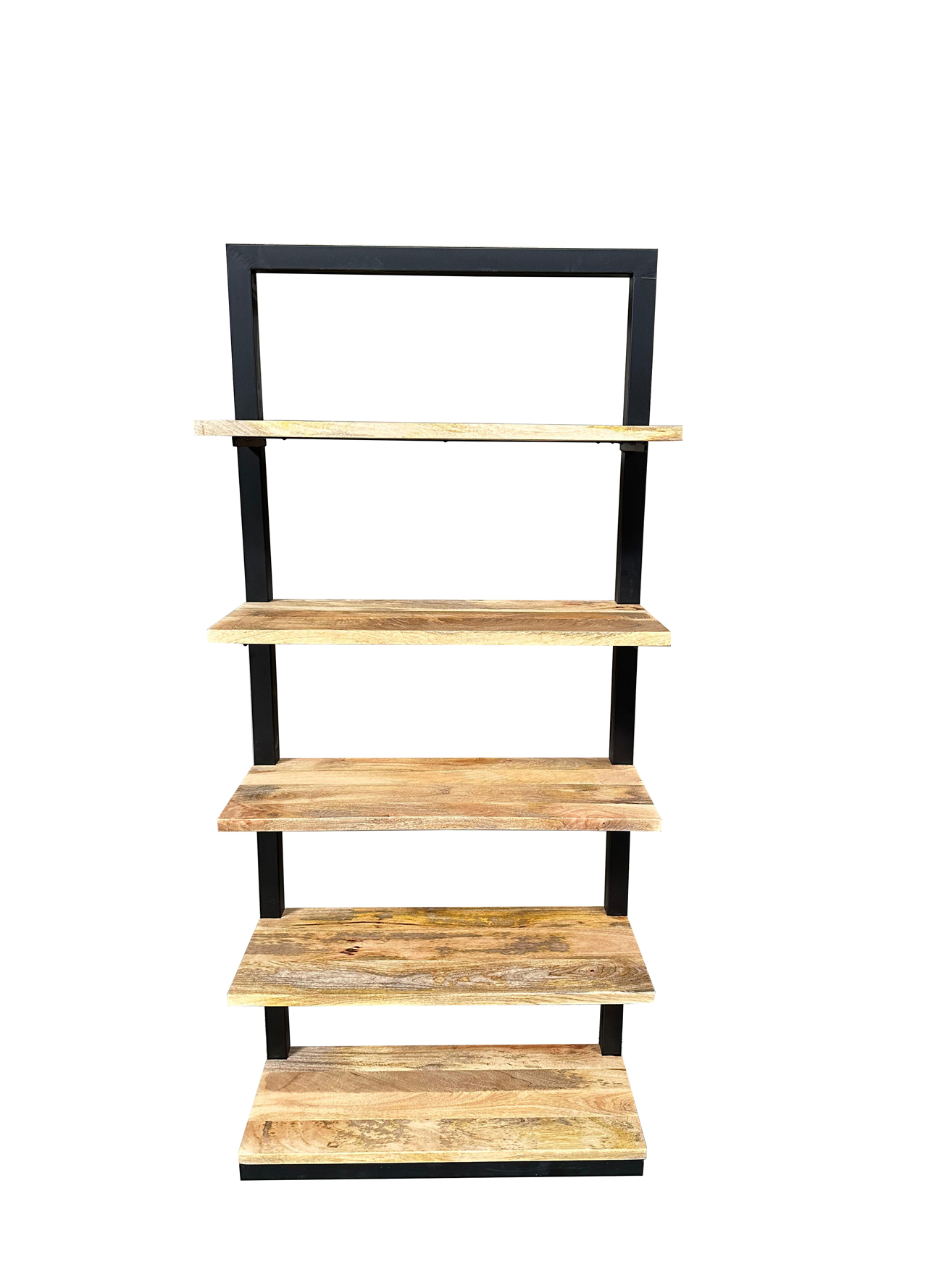 Regal/Bücherregal ROBY | Mango massiv/Metall schwarz | 90 cm breit