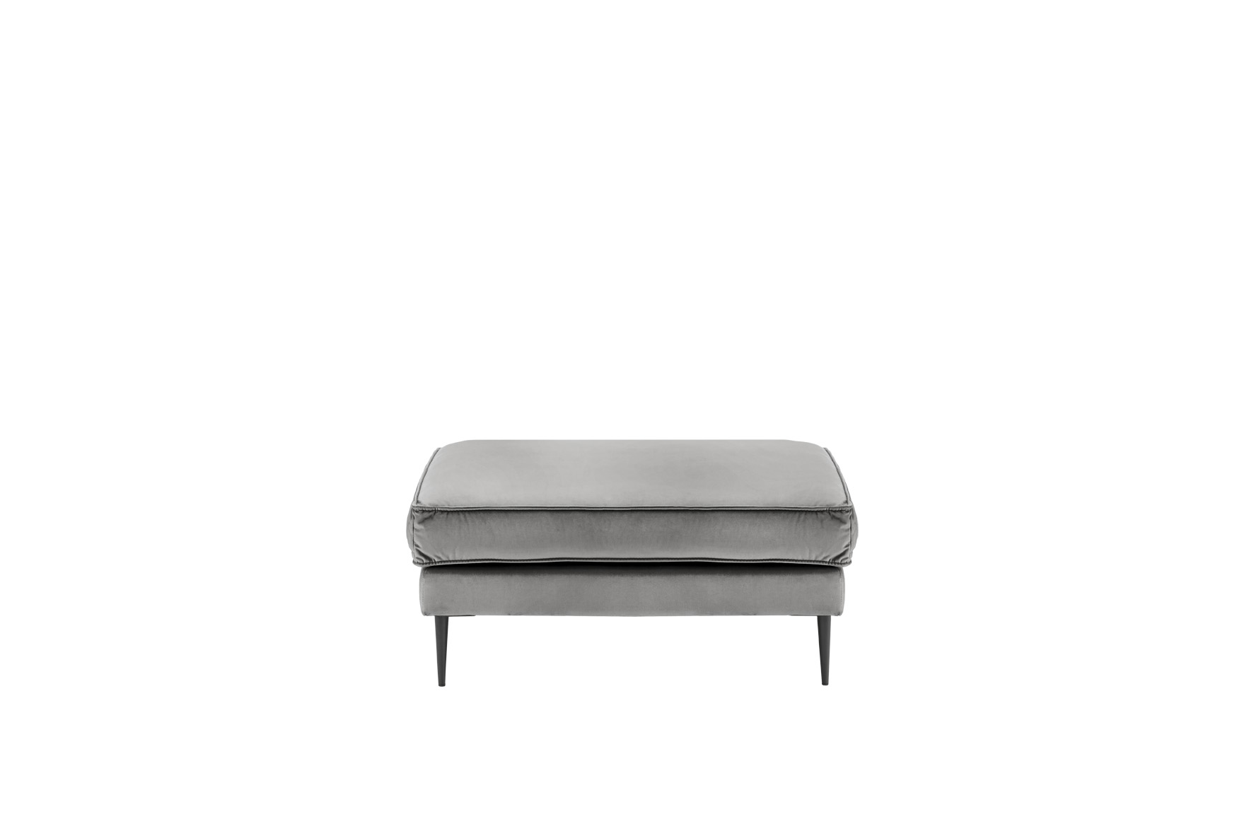 Hocker FRITZ in Samt-Velours silbergrau, ca. 90 x 44 x 70 cm